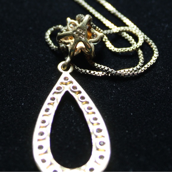 Beautiful Gold toned 925 RJ CZ Necklace - Picture 11 of 14